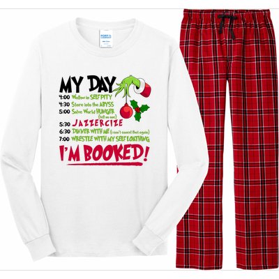 My Day Im Booked Funny Christmas Holiday Long Sleeve Pajama Set