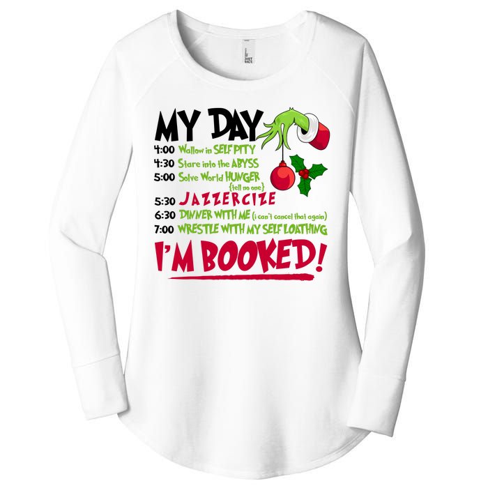 My Day Im Booked Funny Christmas Holiday Women's Perfect Tri Tunic Long Sleeve Shirt