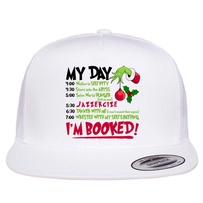 My Day Im Booked Funny Christmas Holiday Flat Bill Trucker Hat