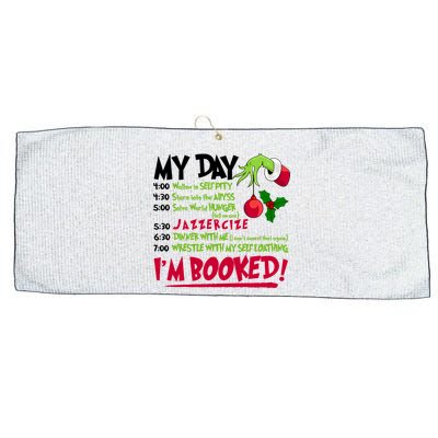 My Day Im Booked Funny Christmas Holiday Large Microfiber Waffle Golf Towel