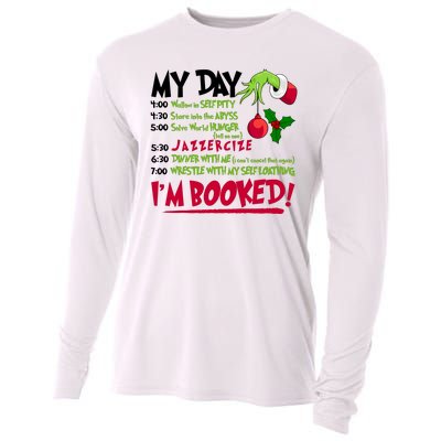 My Day Im Booked Funny Christmas Holiday Cooling Performance Long Sleeve Crew