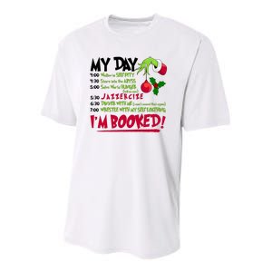 My Day Im Booked Funny Christmas Holiday Youth Performance Sprint T-Shirt