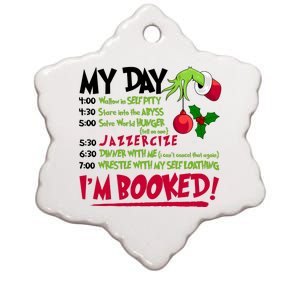 My Day Im Booked Funny Christmas Holiday Ceramic Star Ornament