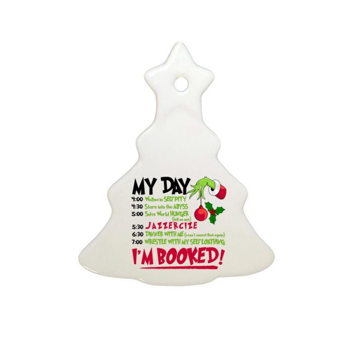 My Day Im Booked Funny Christmas Holiday Ceramic Tree Ornament