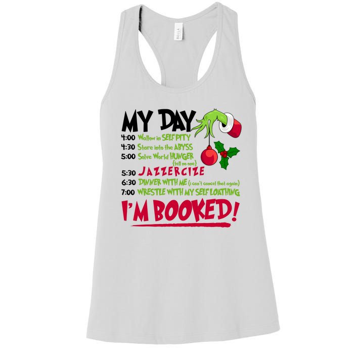 My Day Im Booked Funny Christmas Holiday Women's Racerback Tank