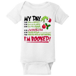 My Day Im Booked Funny Christmas Holiday Baby Bodysuit