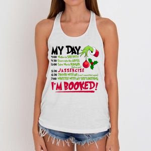 My Day Im Booked Funny Christmas Holiday Women's Knotted Racerback Tank