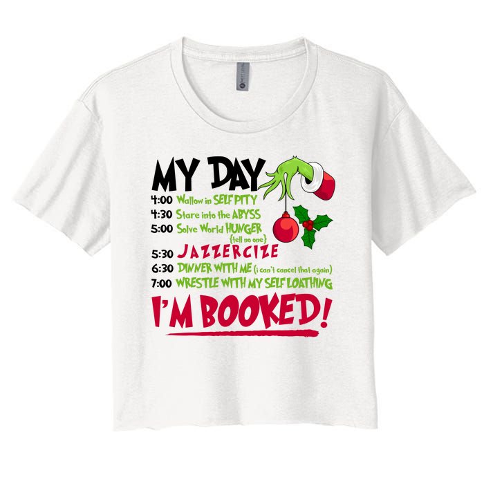 My Day Im Booked Funny Christmas Holiday Women's Crop Top Tee