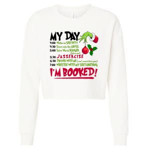 My Day Im Booked Funny Christmas Holiday Cropped Pullover Crew