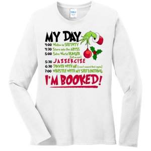 My Day Im Booked Funny Christmas Holiday Ladies Long Sleeve Shirt