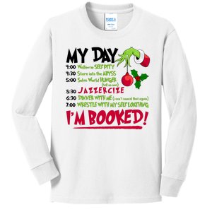 My Day Im Booked Funny Christmas Holiday Kids Long Sleeve Shirt