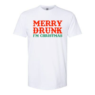 Merry Drunk I'm Christmas Wine Lover Funny Ing Great Gift Softstyle® CVC T-Shirt