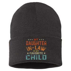 My Daughter In Law Is My Favorite Child Fathers Day In Law Sustainable Knit Beanie