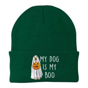 My Dog Is My Boo Halloween Funny Dog Owner Ghost Lover Gift Knit Cap Winter Beanie