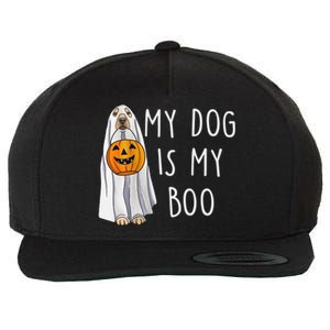 My Dog Is My Boo Halloween Funny Dog Owner Ghost Lover Gift Wool Snapback Cap