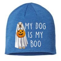 My Dog Is My Boo Halloween Funny Dog Owner Ghost Lover Gift Sustainable Beanie