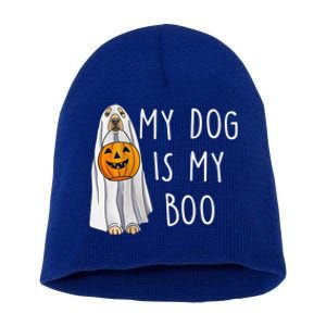 My Dog Is My Boo Halloween Funny Dog Owner Ghost Lover Gift Short Acrylic Beanie