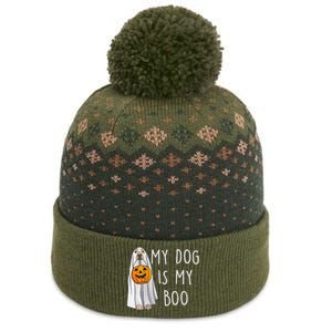 My Dog Is My Boo Halloween Funny Dog Owner Ghost Lover Gift The Baniff Cuffed Pom Beanie