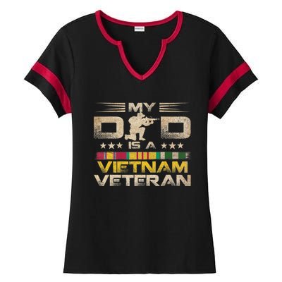 My Dad Is A Vietnam Veteran Ladies Halftime Notch Neck Tee