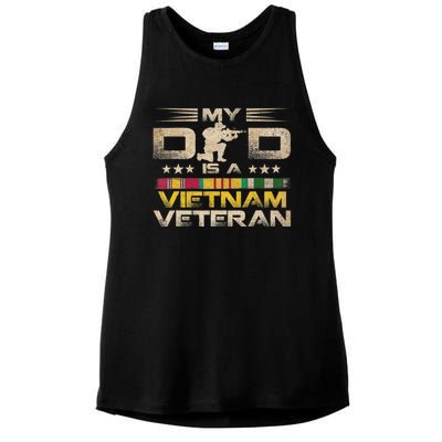 My Dad Is A Vietnam Veteran Ladies PosiCharge Tri-Blend Wicking Tank