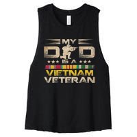 My Dad Is A Vietnam Veteran Women's Racerback Cropped Tank