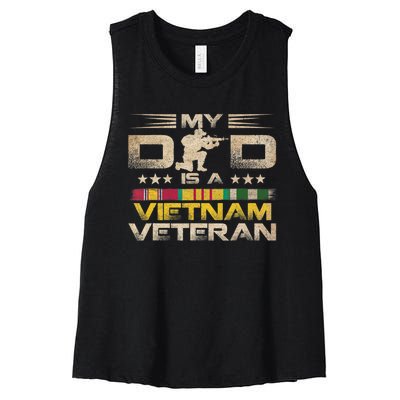 My Dad Is A Vietnam Veteran Women's Racerback Cropped Tank