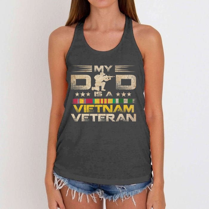 My Dad Is A Vietnam Veteran Women's Knotted Racerback Tank