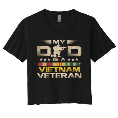 My Dad Is A Vietnam Veteran Women's Crop Top Tee