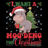 Moo Deng I Want A Moo Deng For Christmas Pygmy Baby Hippo Flat Bill Trucker Hat