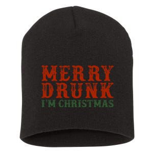 Merry Drunk IM Christmas Short Acrylic Beanie