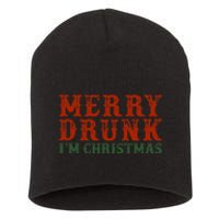 Merry Drunk IM Christmas Short Acrylic Beanie