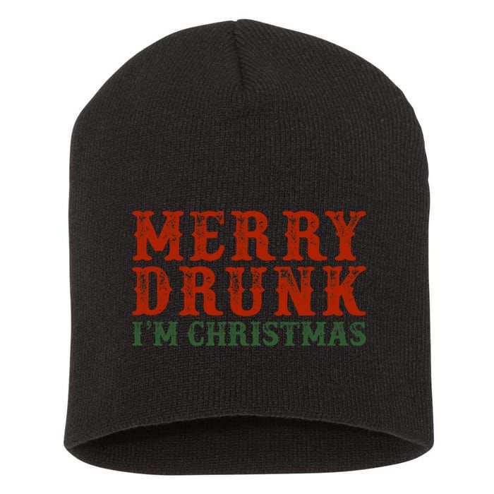 Merry Drunk IM Christmas Short Acrylic Beanie