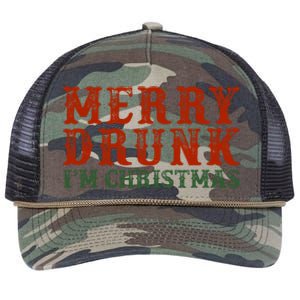 Merry Drunk IM Christmas Retro Rope Trucker Hat Cap