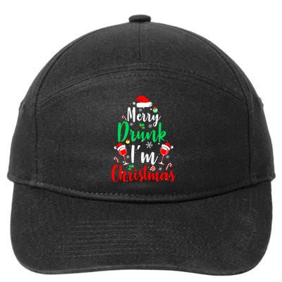 Merry Drunk I'm Christmas Funny Santa Joke Xmas Beer Lover 7-Panel Snapback Hat