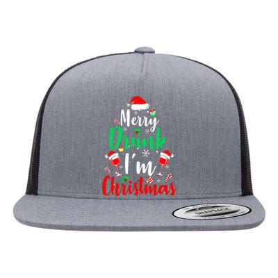 Merry Drunk I'm Christmas Funny Santa Joke Xmas Beer Lover Flat Bill Trucker Hat