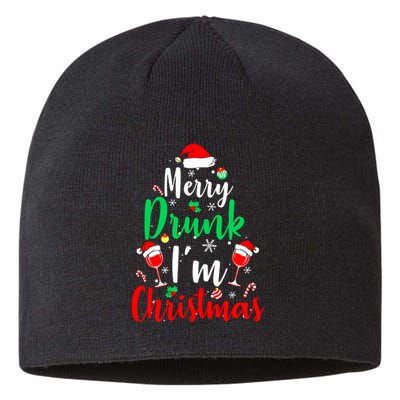 Merry Drunk I'm Christmas Funny Santa Joke Xmas Beer Lover Sustainable Beanie