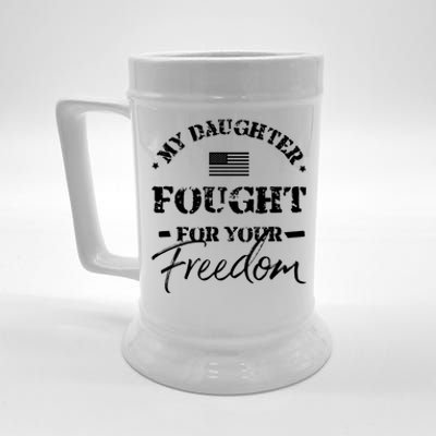 My Daughter Is A Veteran Mom Dad Gift Beer Stein