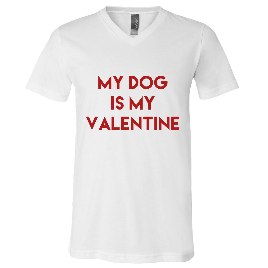 My Dog Is My Valentine Funny Cute V-Neck T-Shirt