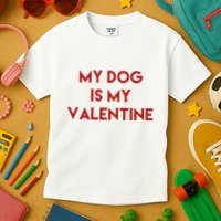 My Dog Is My Valentine Funny Cute Kids T-Shirt