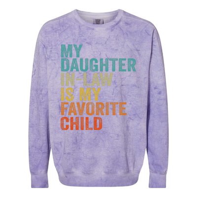 My Daughter In Law Is My Favorite Child Retro Vintage Colorblast Crewneck Sweatshirt