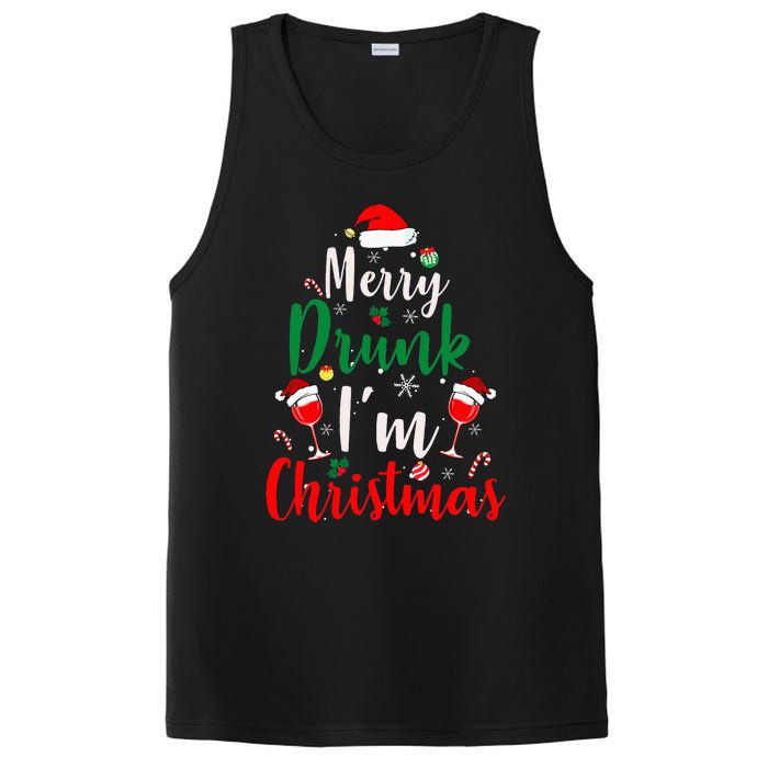 Merry Drunk I'm Christmas Funny Santa Joke Xmas Beer Lover PosiCharge Competitor Tank