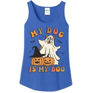 My Dog Is My Boo Spooky Season Ghost Halloween Groovy Retro Funny Gift Ladies Essential Tank