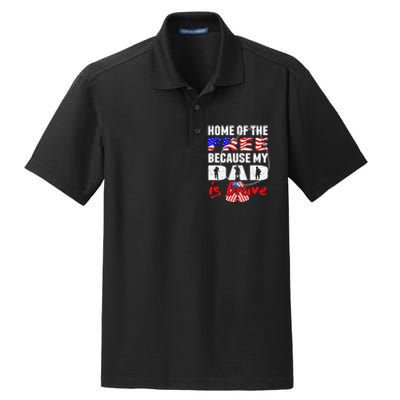 My Dad Is Brave Home Of The Free Proud Army Daughter Son Dry Zone Grid Polo