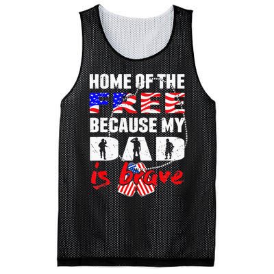 My Dad Is Brave Home Of The Free Proud Army Daughter Son Mesh Reversible Basketball Jersey Tank