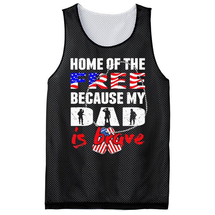 My Dad Is Brave Home Of The Free Proud Army Daughter Son Mesh Reversible Basketball Jersey Tank