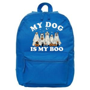 My Dog Is My Boo Halloween Funny Dog Owner Ghost Lover Gift 16 in Basic Backpack