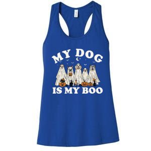 My Dog Is My Boo Halloween Funny Dog Owner Ghost Lover Gift Women's Racerback Tank