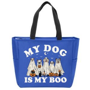 My Dog Is My Boo Halloween Funny Dog Owner Ghost Lover Gift Zip Tote Bag