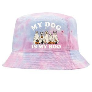 My Dog Is My Boo Halloween Funny Dog Owner Ghost Lover Gift Tie-Dyed Bucket Hat