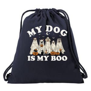 My Dog Is My Boo Halloween Funny Dog Owner Ghost Lover Gift Drawstring Bag